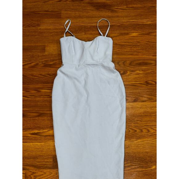 Michael Costello x REVOLVE ruched stain Bardot Mini Dress in Ivory small - Picture 12 of 12